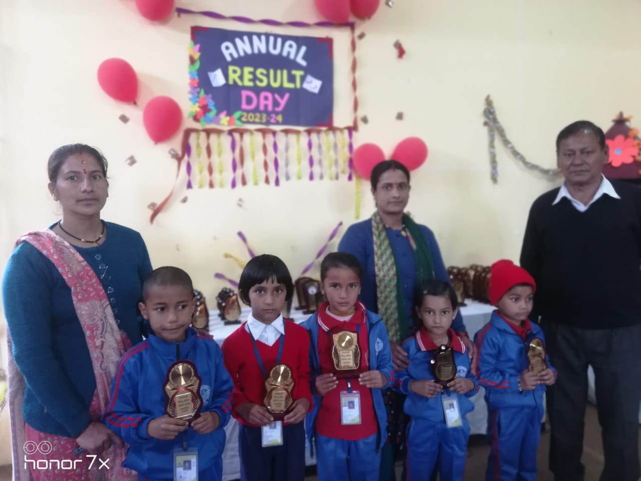 Pallavi, Rishank and Hardik topped the annual examination results of Saraswati Shishu Mandir Jeevan Dham Almora.