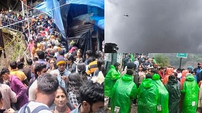 Crowd of devotees gathered in Yamunotri Dham amid rain, traffic jam spread for several kilometers