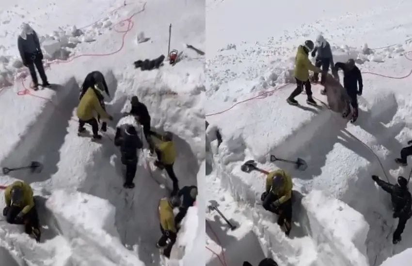 Last year, the bodies of three soldiers buried in a snowy trench in Ladakh were taken out after nine months in this way, watch the video