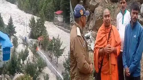 Bhagirathi river took a terrible form, water entered the ashram, police and SDRF rescued the sages and saints and took them out