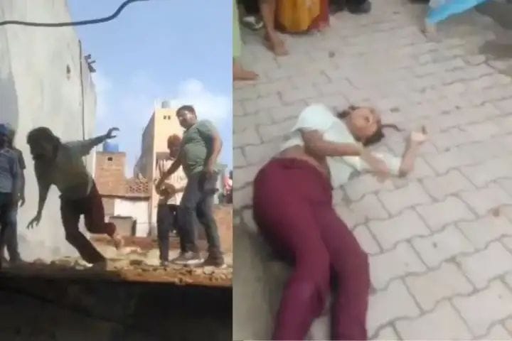 Open hooliganism is happening in Delhi, builder threw a girl from the roof and also slapped her, video went viral