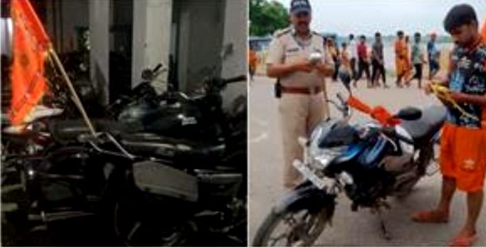 Now in Uttarakhand, challans will be issued for Kavadis' vehicles without silencers, 64 bikes have been seized so far