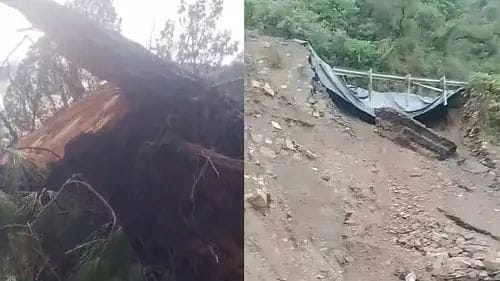 House collapsed in Gairsain, woman died after being buried under debris, roads closed