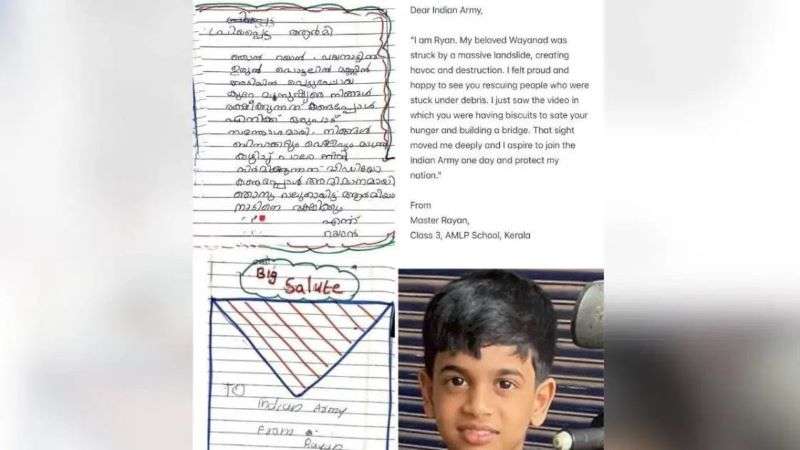 The little hero of Wayanad wrote a letter to the Indian Army, the army gave a heart touching reply.