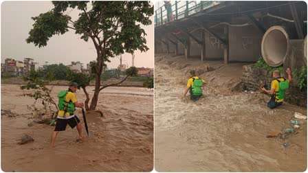 Torrential rains caused the overflowing drain, three children were swept away, two were rescued, one was missing