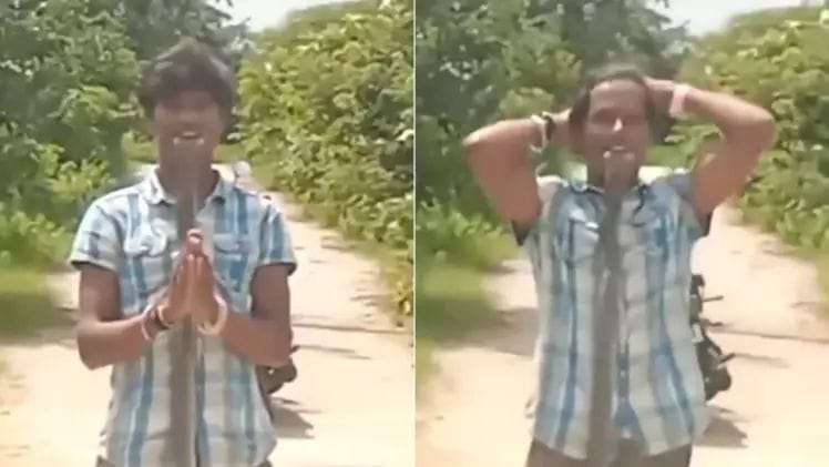 The young man was doing a dangerous stunt by holding the snake in his mouth, then the next moment something happened that led to his painful death