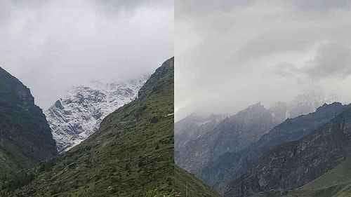 Cold started increasing in Badrinath Dham, first snowfall of the season happened on the high peaks