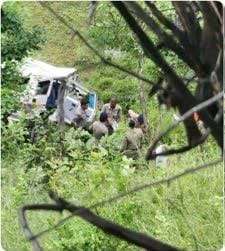 Tragic road accident, car falls into ditch, three died on the spot