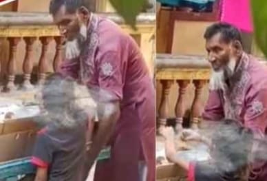 Video of a hawker goes viral, see how he is making a little girl his victim