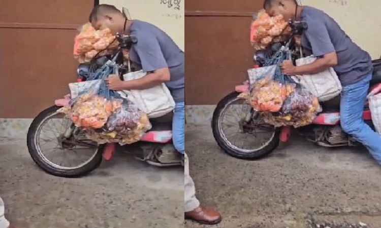 A man who raised his family by roaming from street to street, died while sitting on his bike, this video will make you cry