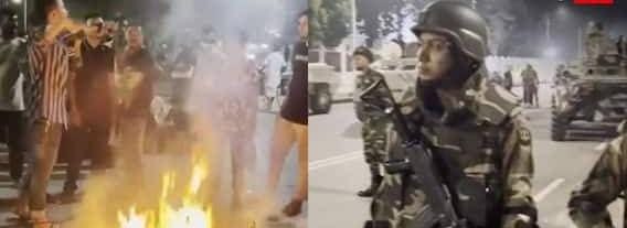 There was chaos again in Bangladesh! The crowd that had gathered to surround the President's House turned violent, the army showered lathis and fired tear gas shells