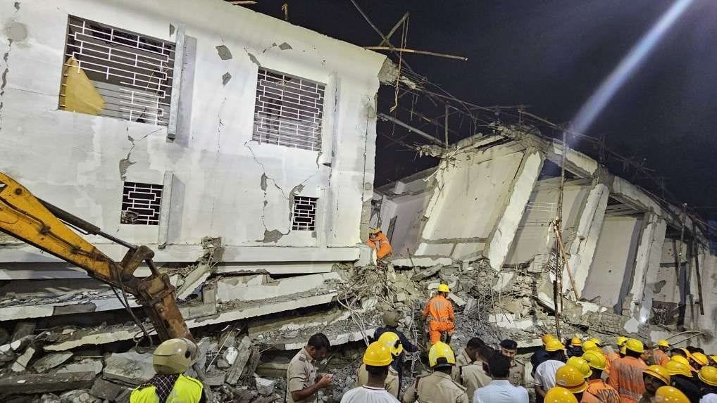 Heavy rains in Bengaluru weakened the basement and the building collapsed, five died