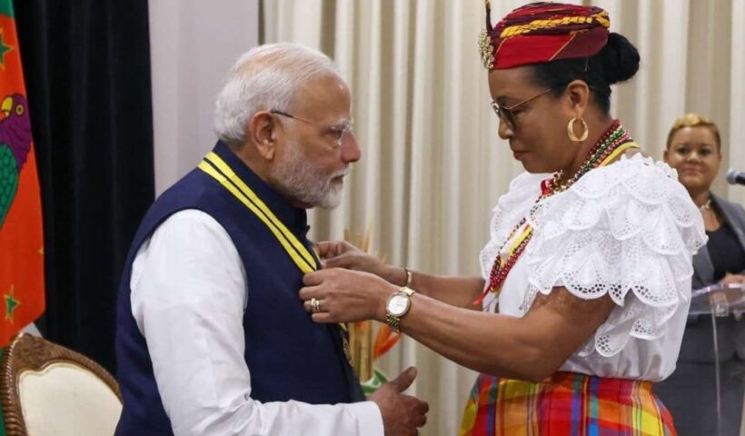 PM Modi received Dominica's top civilian award, President Burton honored him