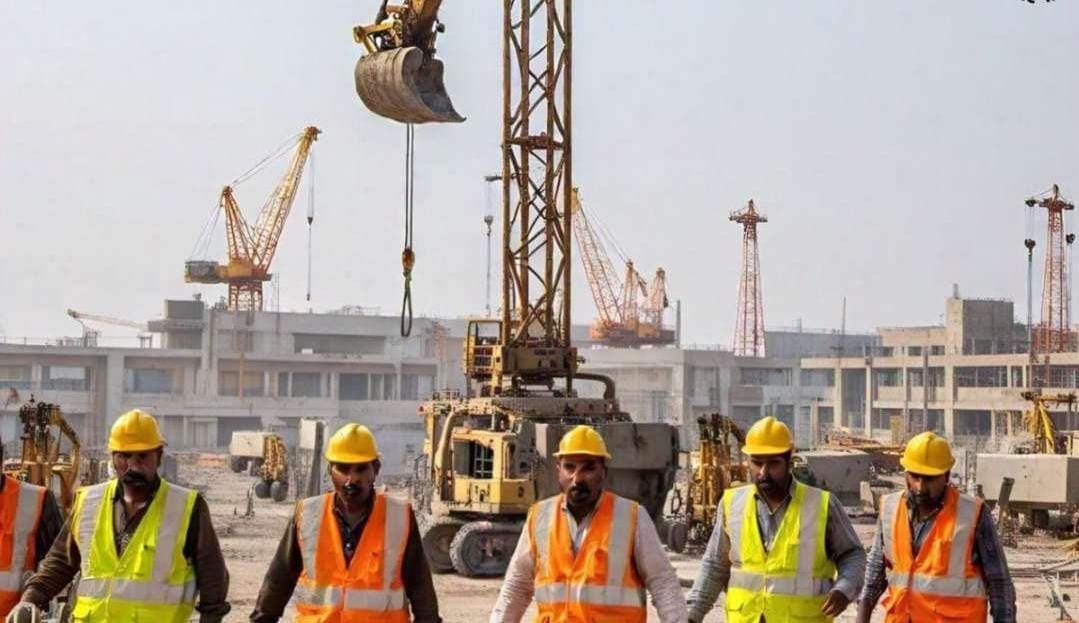 Work is going on at Noida International Airport, then something happened that made the labourers run away