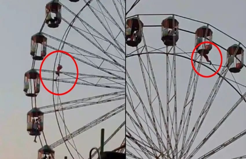 A 13-year-old girl got stuck in a swing at a height of 200 feet, kept screaming for 30 seconds, then what happened…