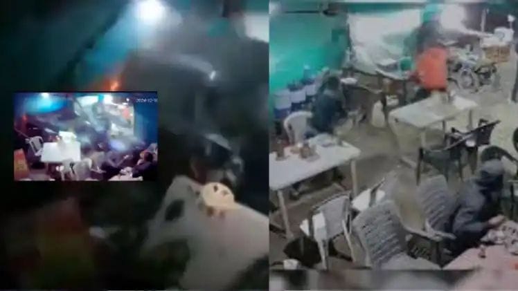 People were eating at a Dhaba when a high speed SUV ran over them, you will be shocked to see the video of the accident