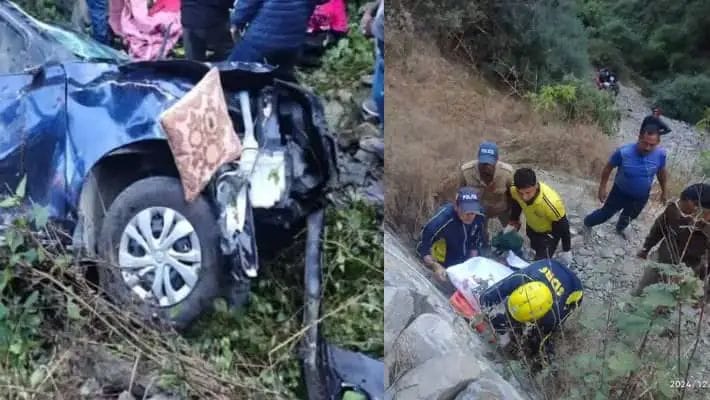 Accidents are not stopping in Uttarakhand, uncontrolled car fell into a ditch, three people died