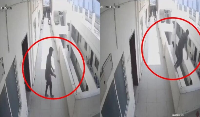 Student came out of the class, committed suicide by jumping from the third floor, incident was captured in CCTV