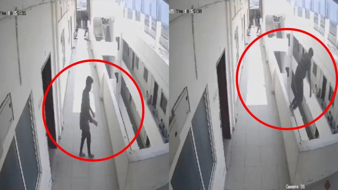 Student came out of the class, committed suicide by jumping from the third floor, incident was captured in CCTV