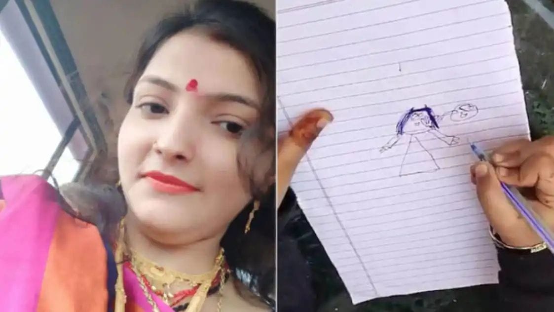 Five-year-old daughter revealed the secret, told the incident of murder by drawing a picture, said- Papa killed Mummy