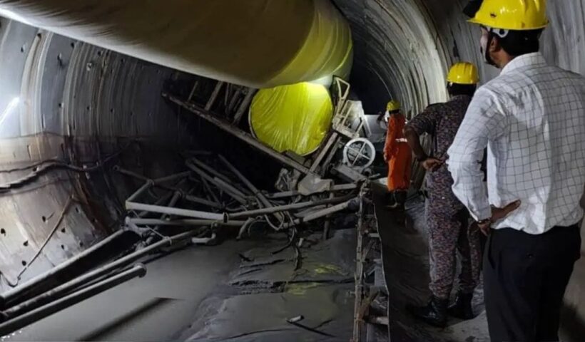 SLBC tunnel accident in Nagarkurnool, Telangana: 8 people trapped