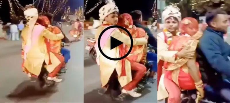 Video of bride and groom stuck in a huge traffic jam in Prayagraj goes viral