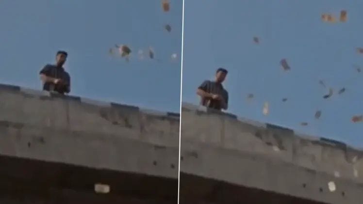 YouTuber throws ₹50,000 notes from flyover in Kanpur,